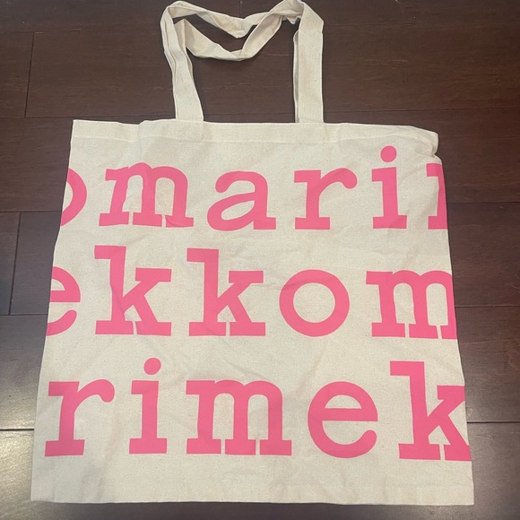 nwot Marimekko Pink and Cream cotton Tote Bag - Picture 1 of 9